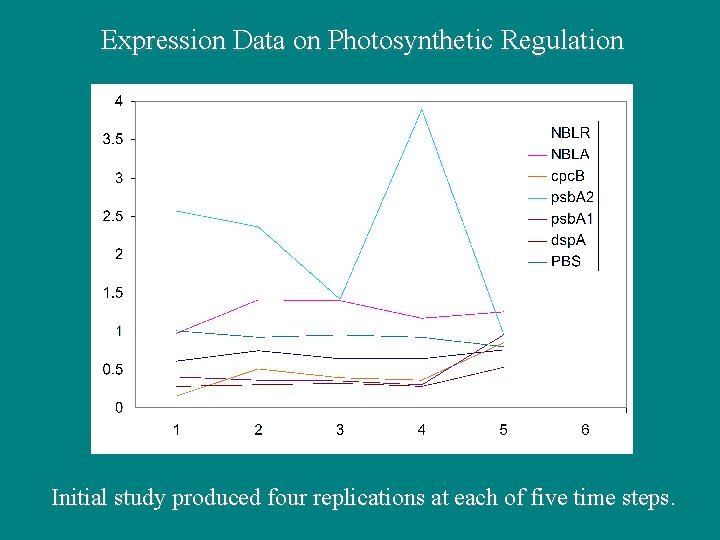 Expression Data on Photosynthetic Regulation Initial study produced four replications at each of five Expression Data on Photosynthetic Regulation Initial study produced four replications at each of five