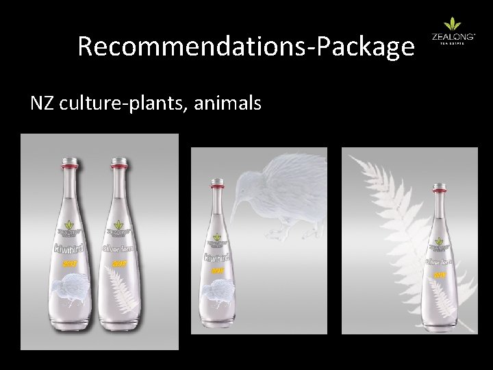 Recommendations-Package NZ culture-plants, animals 