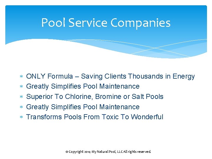 Pool Service Companies ONLY Formula – Saving Clients Thousands in Energy Greatly Simplifies Pool
