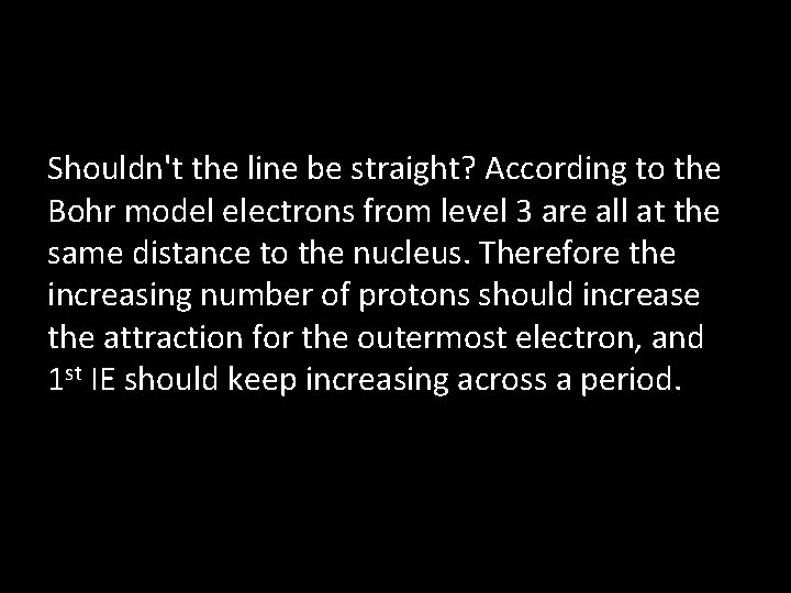 Shouldn't the line be straight? According to the Bohr model electrons from level 3
