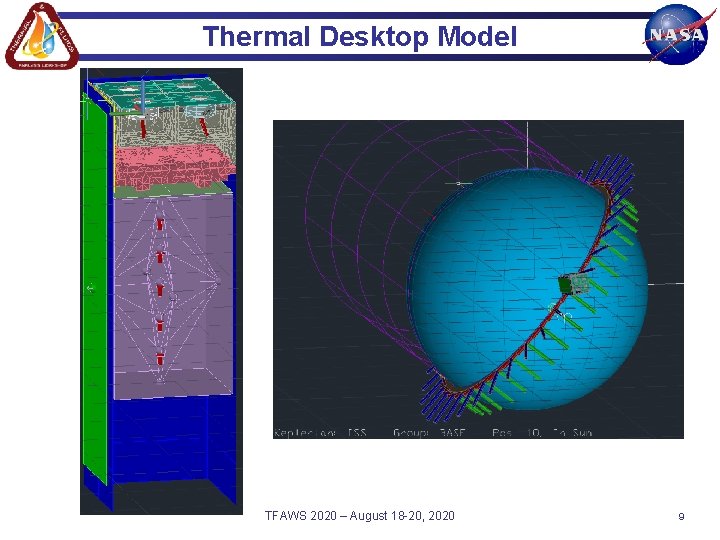 Thermal Desktop Model TFAWS 2020 – August 18 -20, 2020 9 