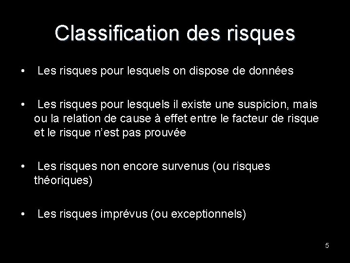Example Classification Des Risques P MEDECINE PREVENTIVE ET SANTE PUBLIQUE EN ALGERIE