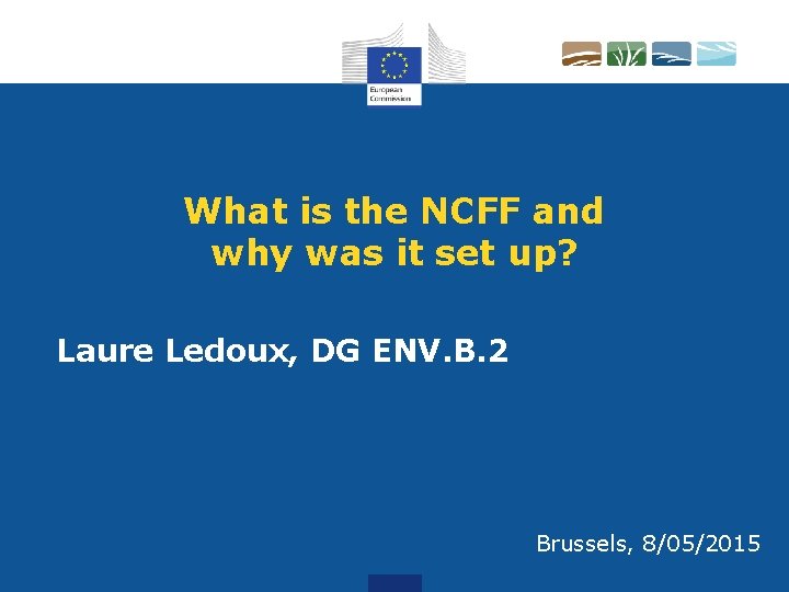 What is the NCFF and why was it set up? Laure Ledoux, DG ENV.