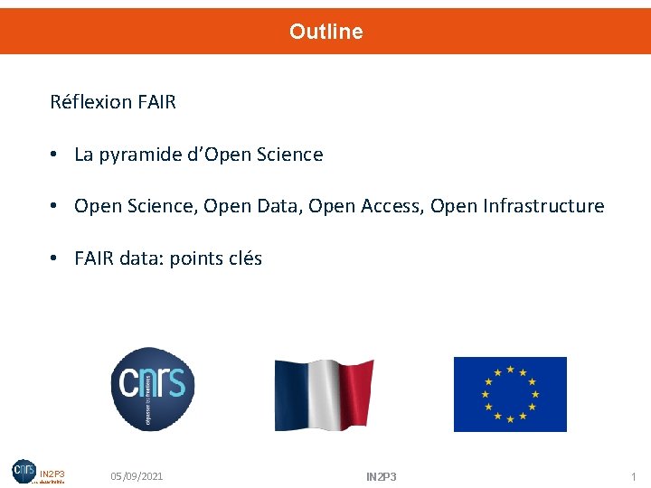 Outline Réflexion FAIR • La pyramide d’Open Science • Open Science, Open Data, Open