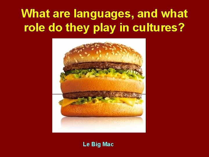 What are languages, and what role do they play in cultures? • Le Big