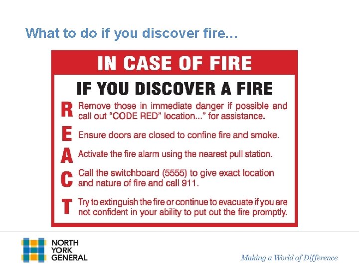 What to do if you discover fire… 