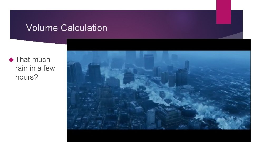 Volume Calculation That much rain in a few hours? 