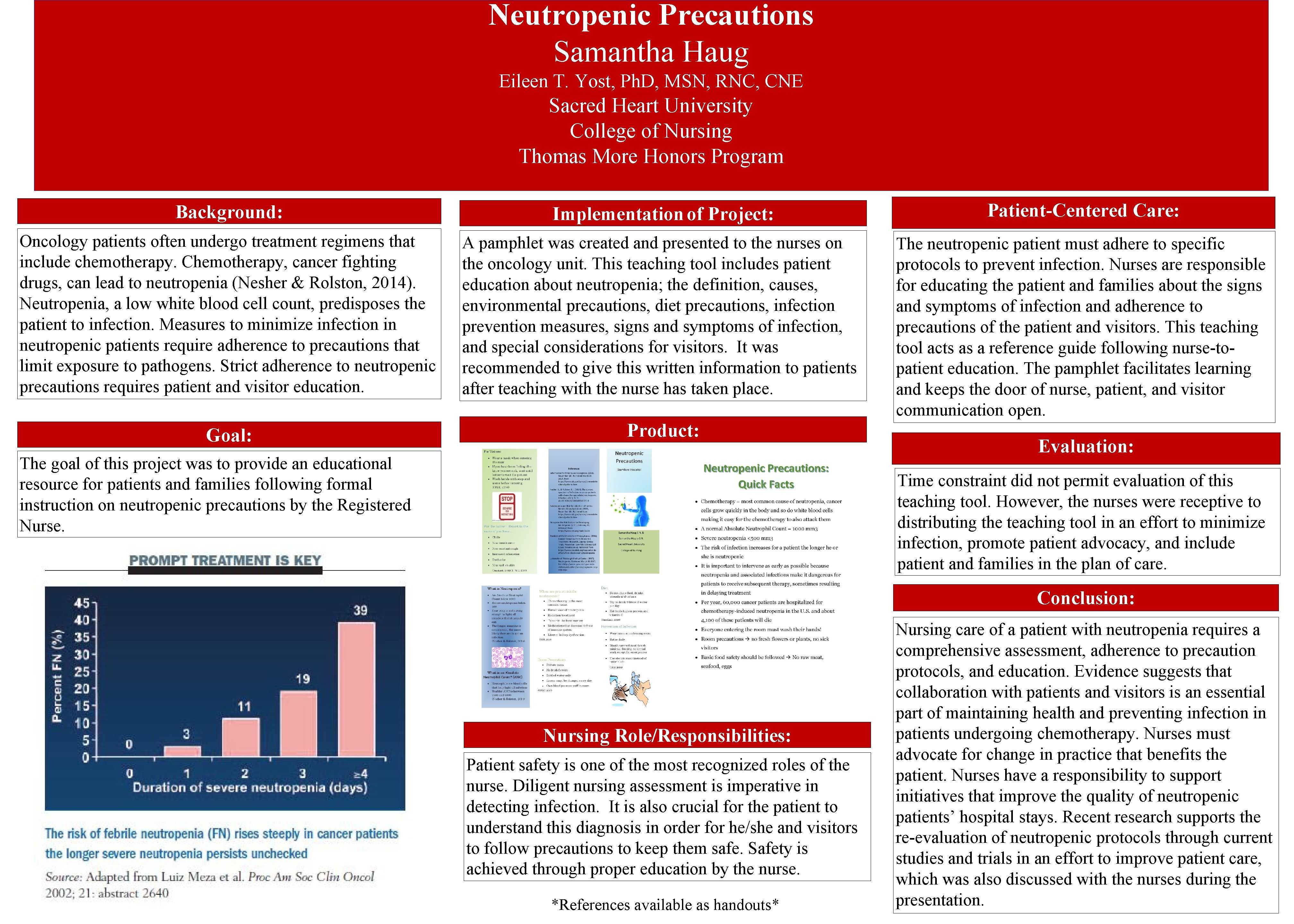 Neutropenic Precautions Samantha Haug Eileen T. Yost, Ph. D, MSN, RNC, CNE Sacred Heart