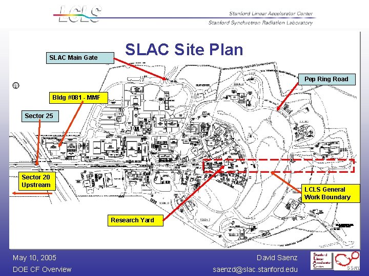 SLAC Main Gate SLAC Site Plan Pep Ring Road Bldg #081 - MMF Sector