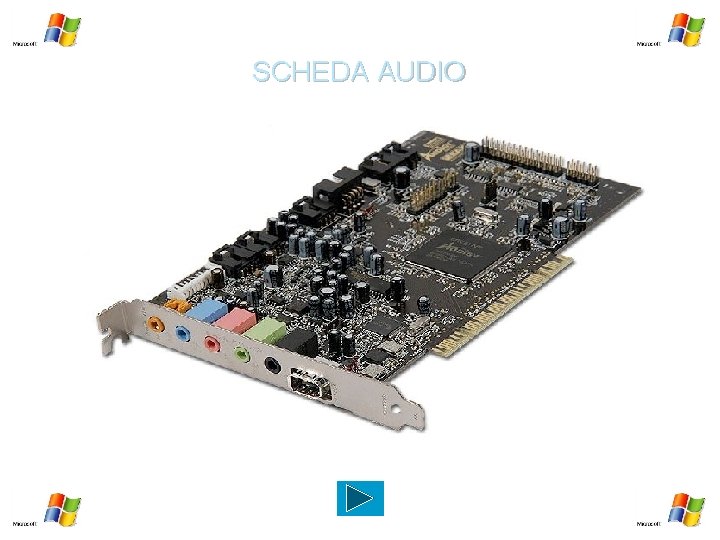 SCHEDA AUDIO § Dispositivo elettronico che estende le capacità di base del Pc con