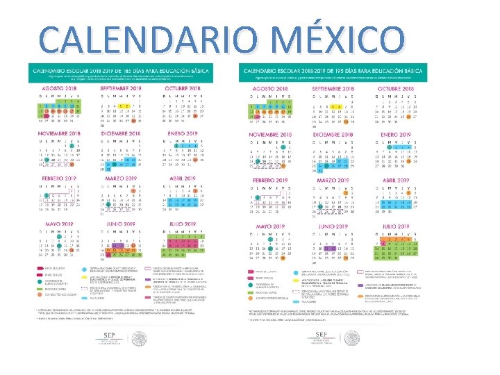 CALENDARIO MÉXICO 