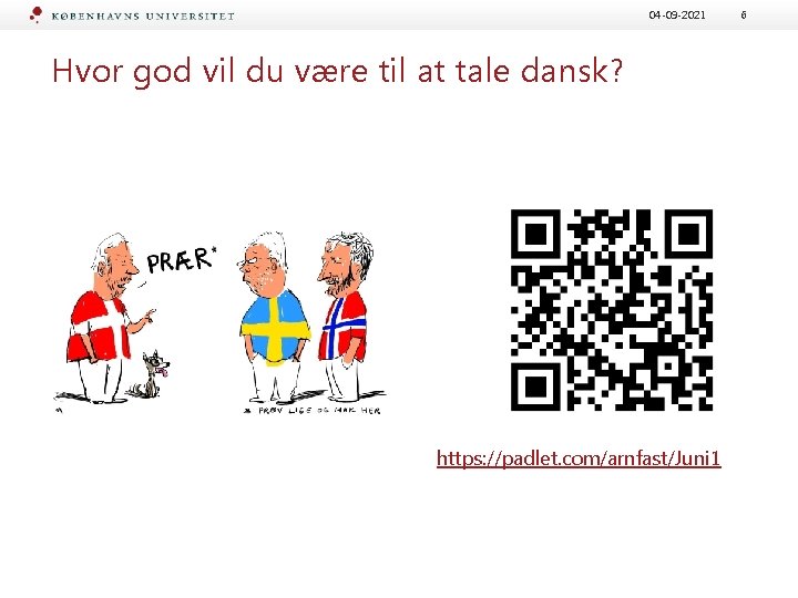 04 -09 -2021 Hvor god vil du være til at tale dansk? https: //padlet.