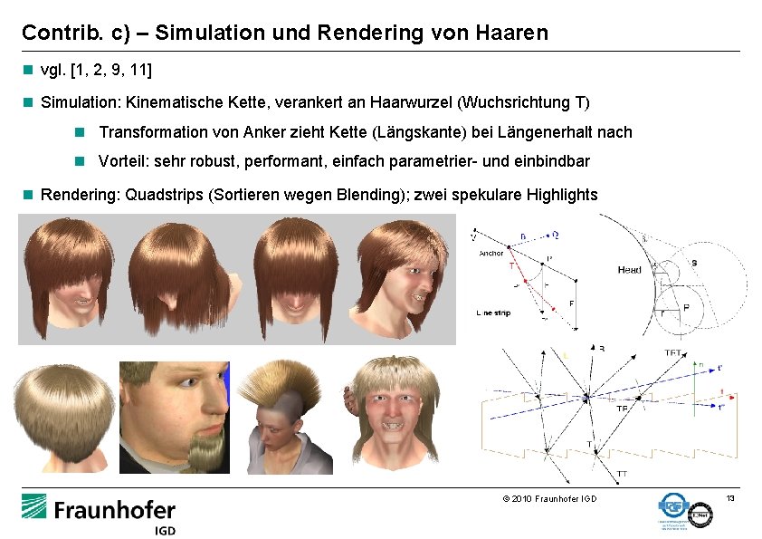 Contrib. c) – Simulation und Rendering von Haaren n vgl. [1, 2, 9, 11]