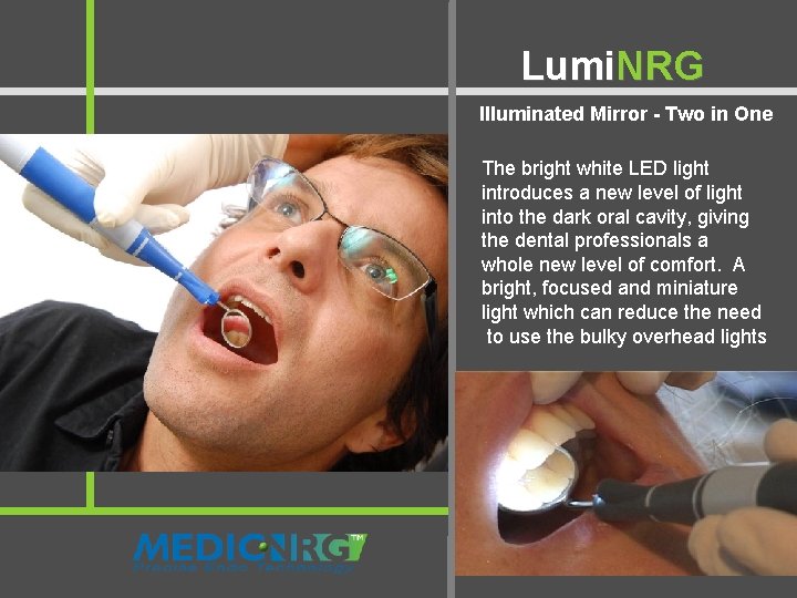 Lumi. NRG Illuminated Mirror - Two in One The bright white LED light introduces