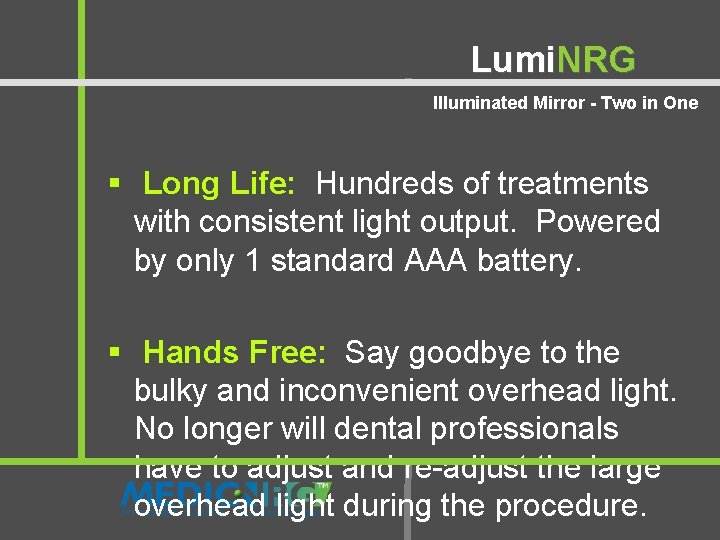 Lumi. NRG Illuminated Mirror - Two in One § Long Life: Hundreds of treatments