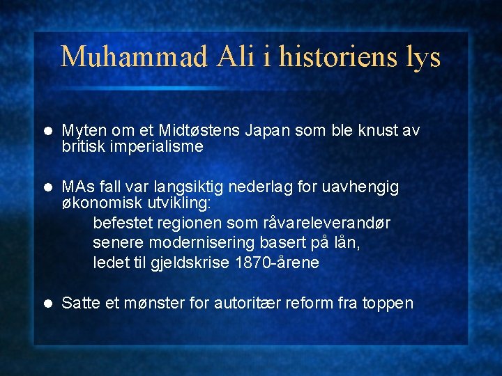Muhammad Ali i historiens lys l Myten om et Midtøstens Japan som ble knust