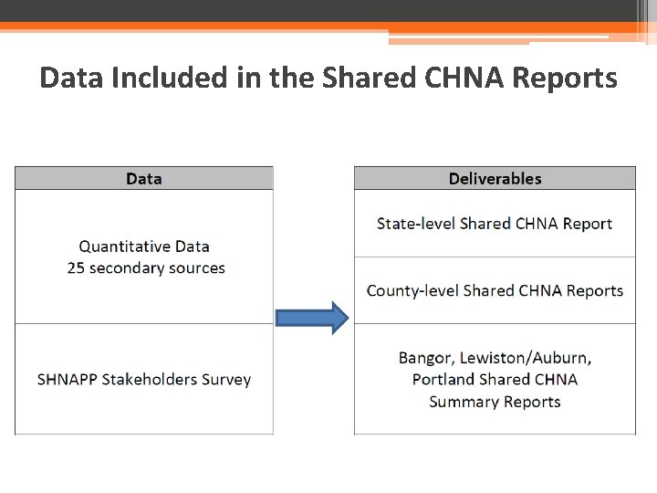 Data Included in the Shared CHNA Reports 