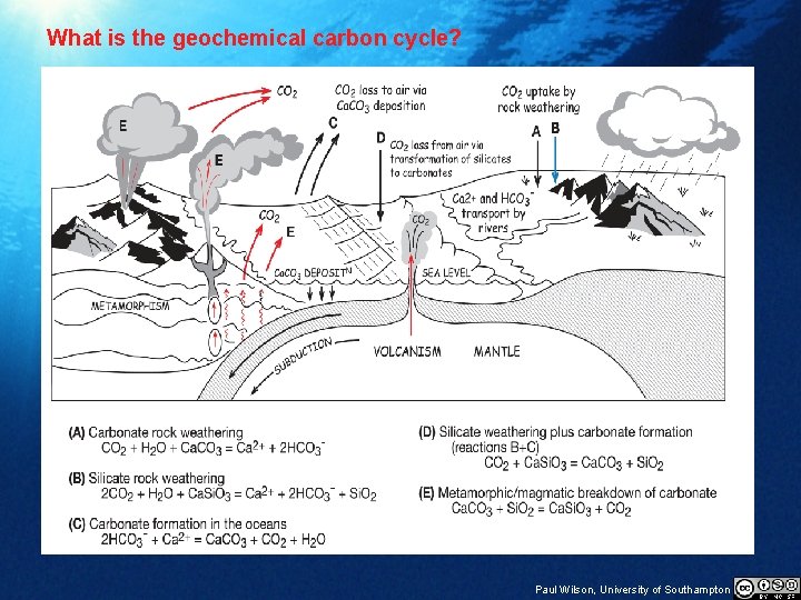 What is the geochemical carbon cycle? Paul Wilson, University of Southampton 