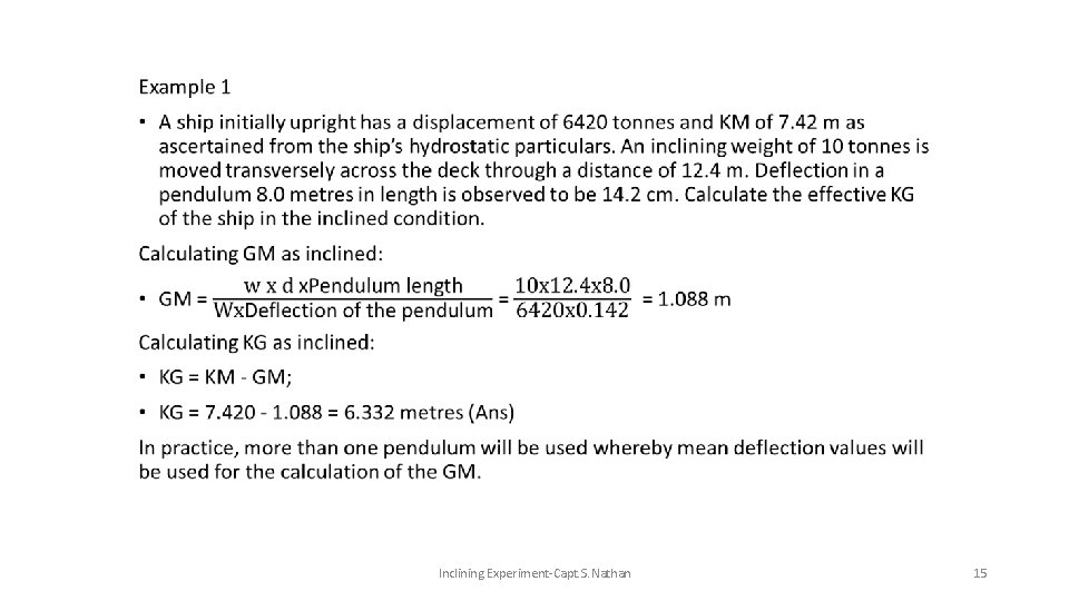  • Inclining Experiment-Capt. S. Nathan 15 