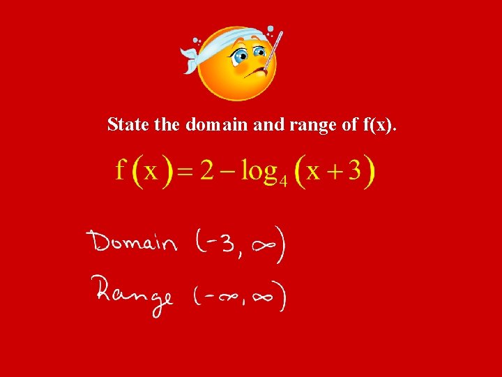State the domain and range of f(x). 