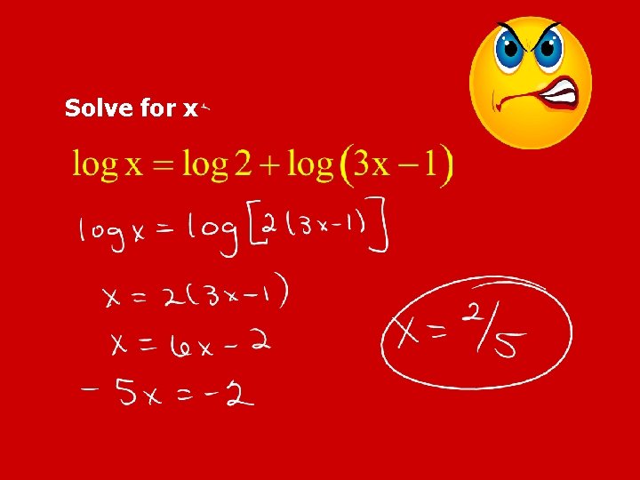 Solve for x 