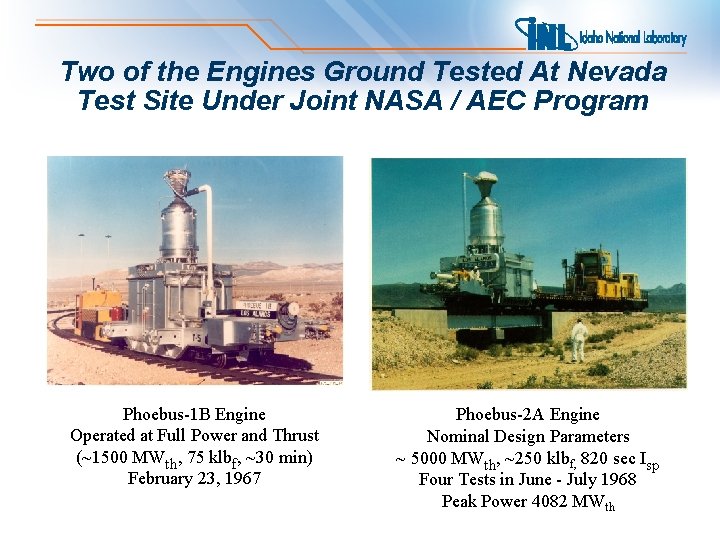 Two of the Engines Ground Tested At Nevada Test Site Under Joint NASA /