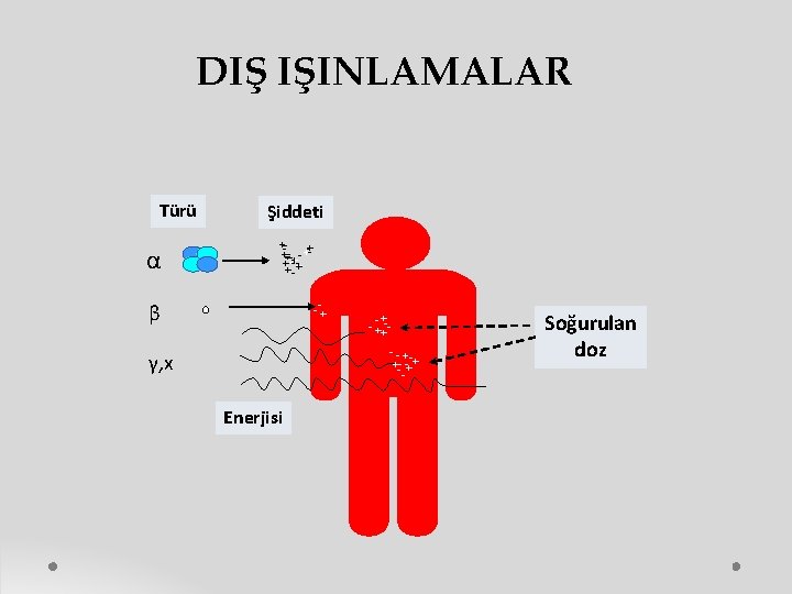 DIŞ IŞINLAMALAR Türü α Şiddeti +-+---+-- +-++---+- -+ β -+ - ++-- -++ -