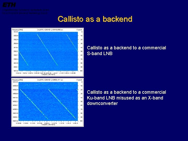 Callisto as a backend to a commercial S-band LNB Callisto as a backend to