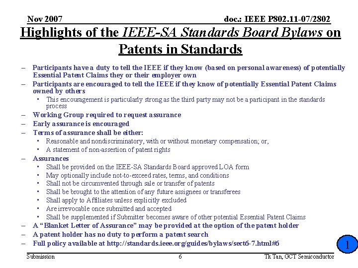 Nov 2007 doc. : IEEE P 802. 11 -07/2802 Highlights of the IEEE-SA Standards