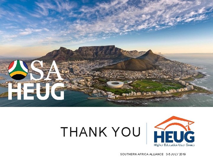 THANK YOU SOUTHERN AFRICA ALLIANCE 3 -5 JULY 2019 