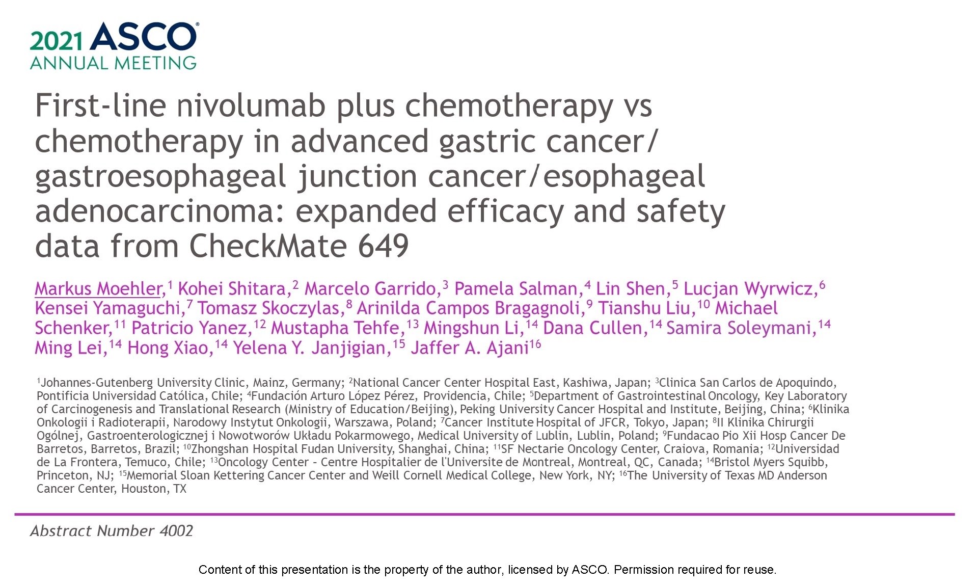 First-line nivolumab plus chemotherapy vs chemotherapy in advanced gastric cancer/ gastroesophageal junction cancer/esophageal adenocarcinoma: