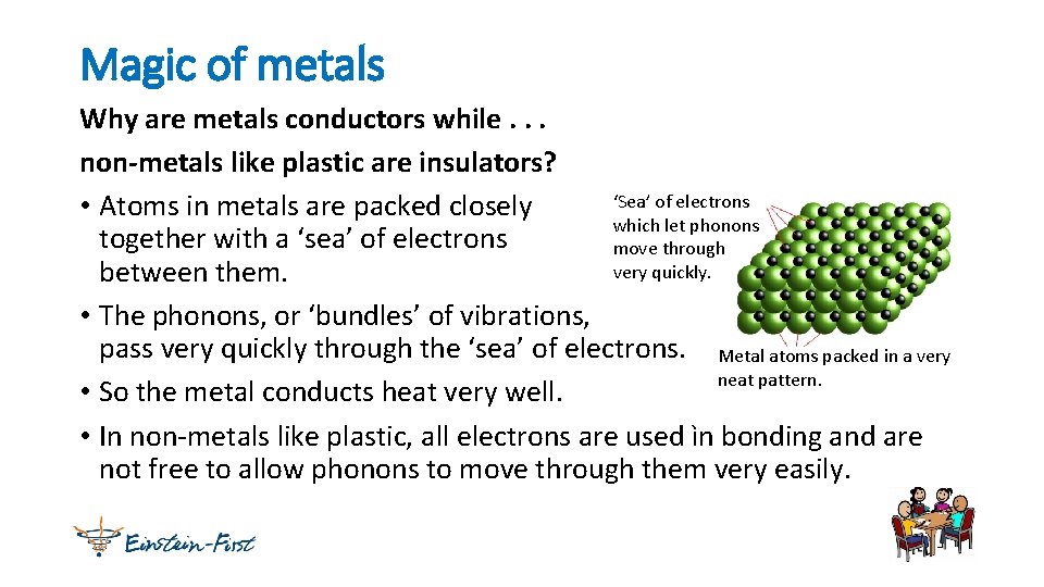 Magic of metals Why are metals conductors while. . . non-metals like plastic are