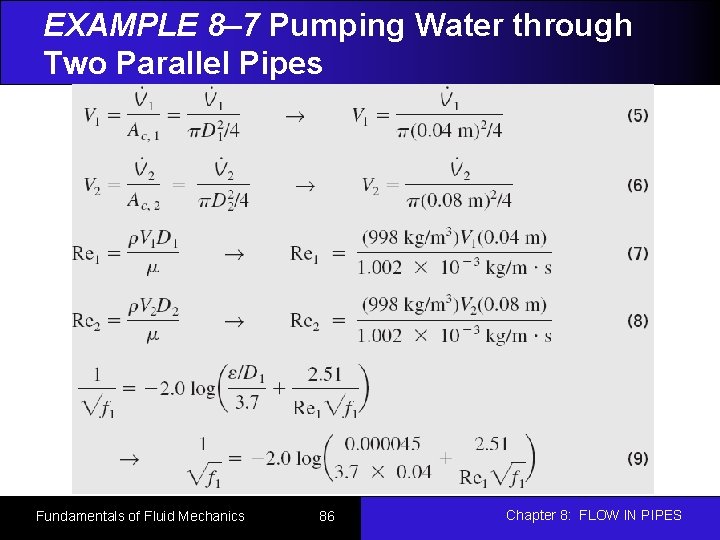 Fundamentals of Fluid Mechanics Chapter 8 FLOW IN