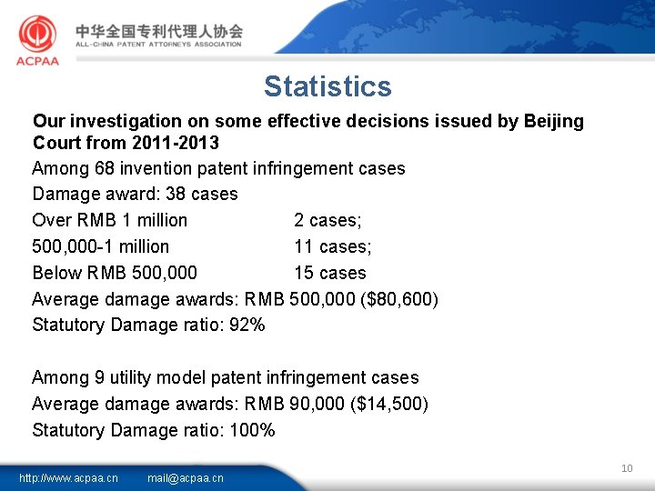 Statistics Our investigation on some effective decisions issued by Beijing Court from 2011 -2013