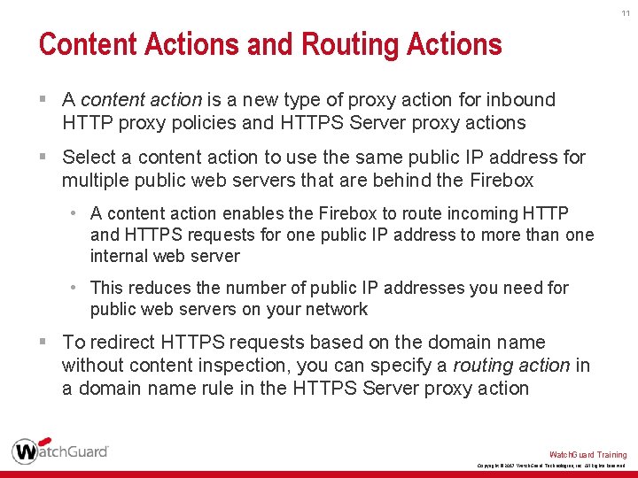 11 Content Actions and Routing Actions § A content action is a new type