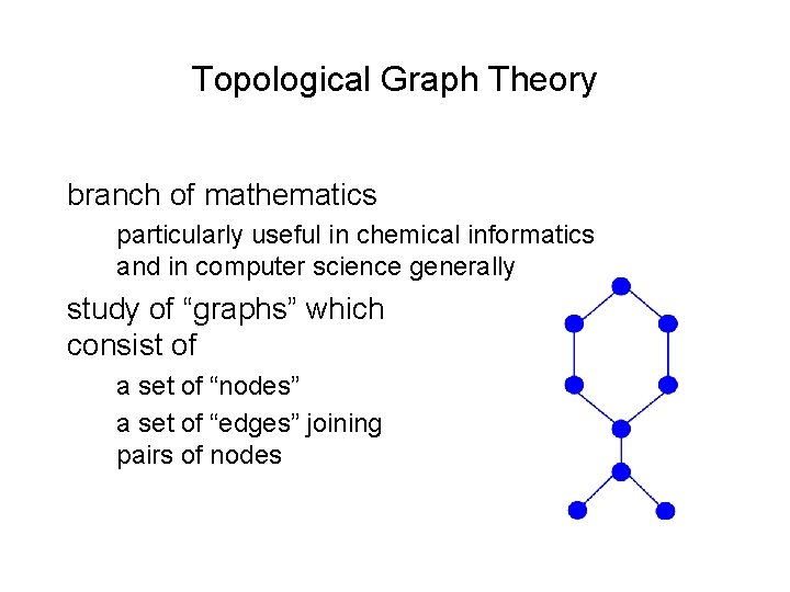 Topological Graph Theory branch of mathematics particularly useful in chemical informatics and in computer