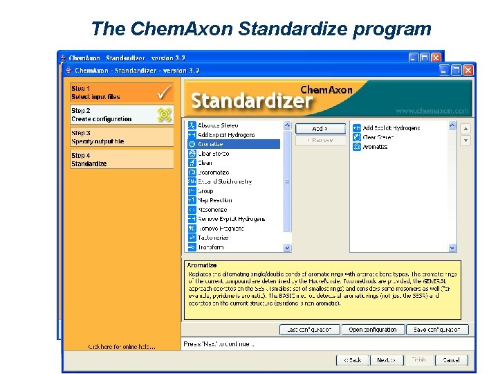 The Chem. Axon Standardize program 