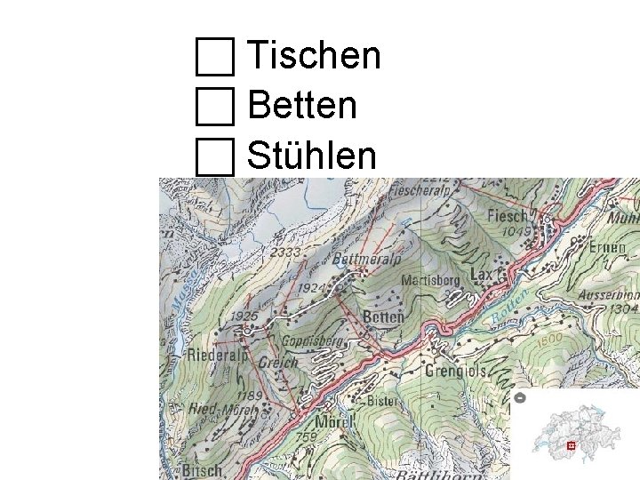  Tischen Betten Stühlen 