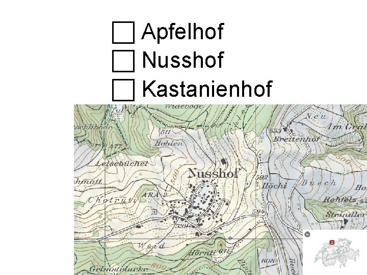  Apfelhof Nusshof Kastanienhof 
