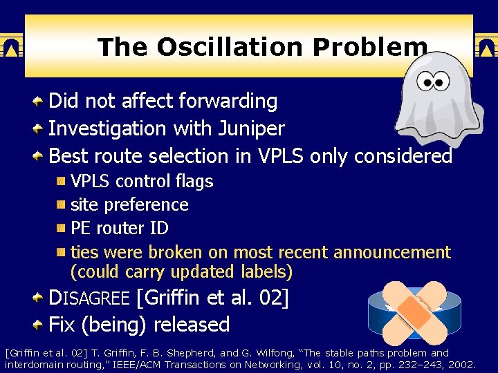 The Oscillation Problem Did not affect forwarding Investigation with Juniper Best route selection in