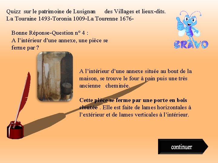 Quizz sur le patrimoine de Lusignan des Villages et lieux-dits. La Touraine 1493 -Toronia