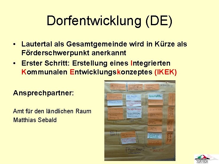 Dorfentwicklung (DE) • Lautertal als Gesamtgemeinde wird in Kürze als Förderschwerpunkt anerkannt • Erster