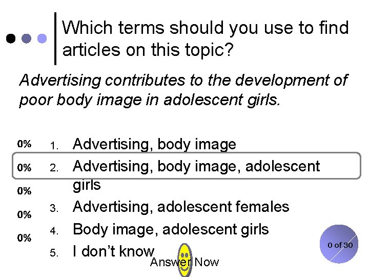 Which terms should you use to find articles on this topic? Advertising contributes to