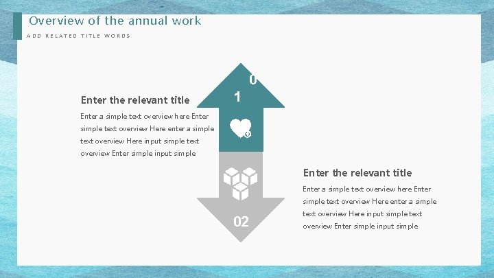 Overview of the annual work ADD RELATED TITLE WORDS 0 Enter the relevant title Overview of the annual work ADD RELATED TITLE WORDS 0 Enter the relevant title