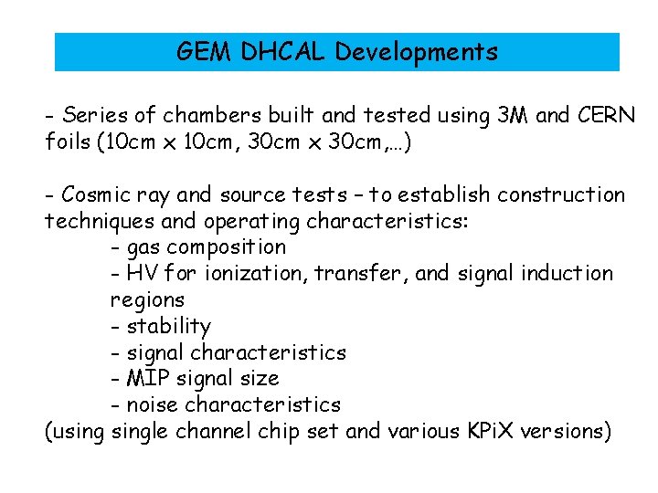 GEM DHCAL Developments - Series of chambers built and tested using 3 M and