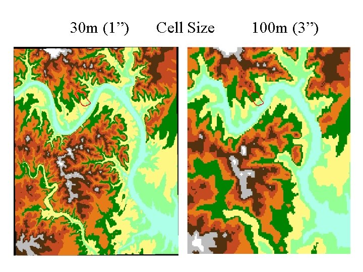 30 m (1”) Cell Size 100 m (3”) 