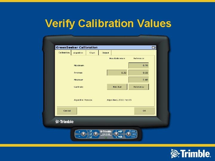 Verify Calibration Values 