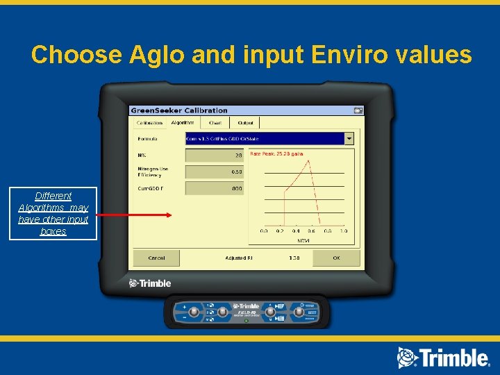 Choose Aglo and input Enviro values Different Algorithms may have other input boxes 