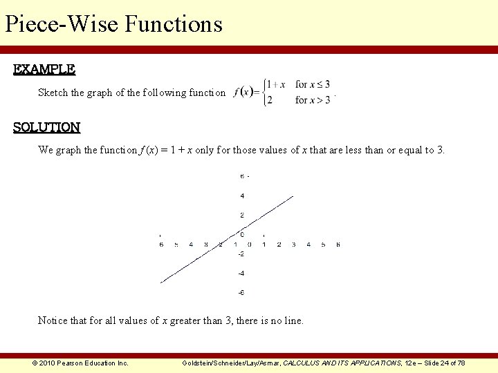 Piece-Wise Functions EXAMPLE Sketch the graph of the following function . SOLUTION We graph