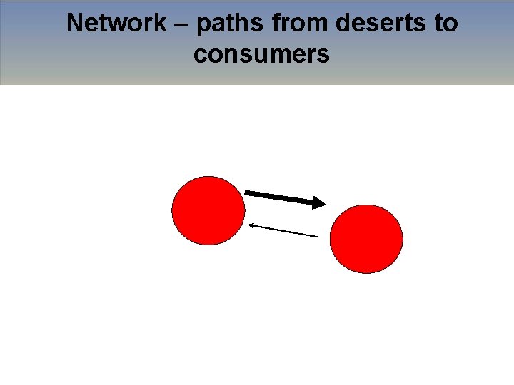 Network – paths from deserts to consumers 